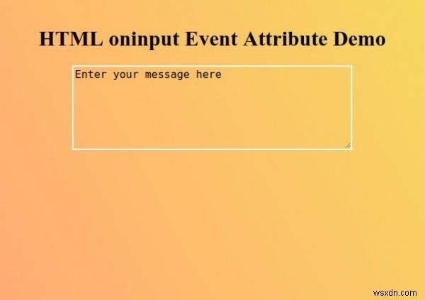 HTML oninput แอตทริบิวต์เหตุการณ์ 