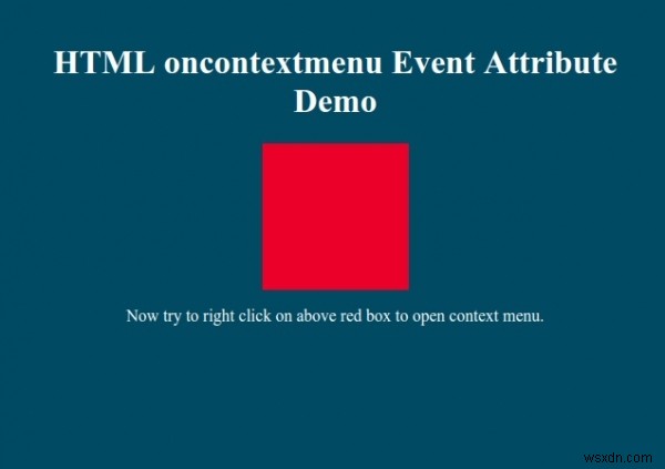 HTML oncontextmenu คุณสมบัติเหตุการณ์ 