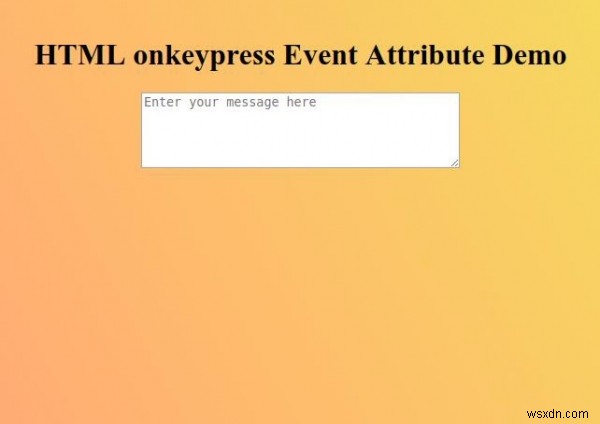 HTML onkeypress Event Attribute 