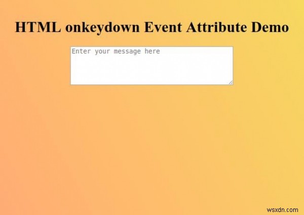 HTML onkeydown แอตทริบิวต์เหตุการณ์ 