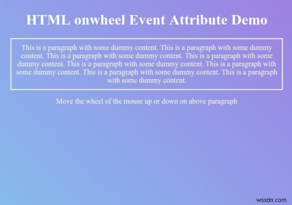HTML onwheel Event Attribute 