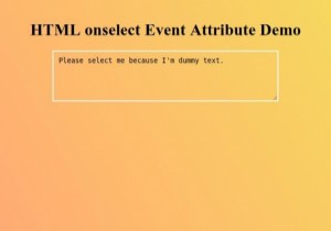 HTML onselect Event Attribute 