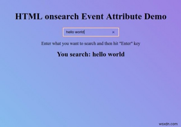 แอตทริบิวต์เหตุการณ์ในการค้นหา HTML 