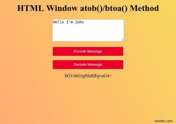 HTML หน้าต่าง btoa( ) วิธีการ 