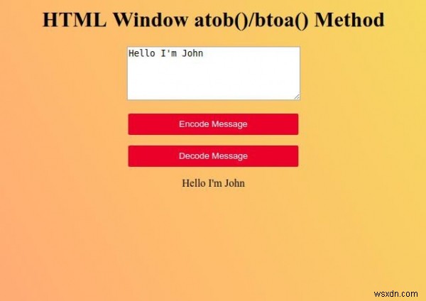 HTML หน้าต่าง btoa( ) วิธีการ 