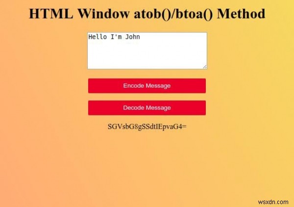 HTML หน้าต่าง atob( ) เมธอด 