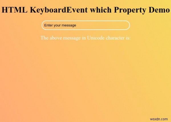 HTML KeyboardEvent ซึ่งคุณสมบัติ 