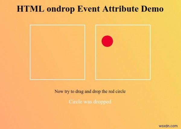HTML ondrop Event Attribute 