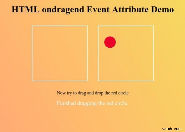 HTML ondragend Event Attribute 