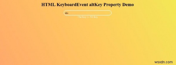 HTML DOM KeyboardEvent คุณสมบัติ altKey 