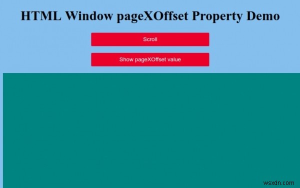 HTML Window pageXOffset Property 