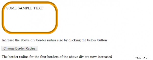 HTML DOM สไตล์ borderRadius คุณสมบัติ 