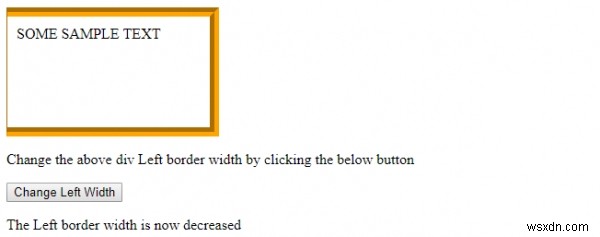 HTML DOM สไตล์ borderLeftWidth คุณสมบัติ 