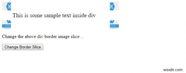 HTML DOM สไตล์ borderImageSlice คุณสมบัติ 