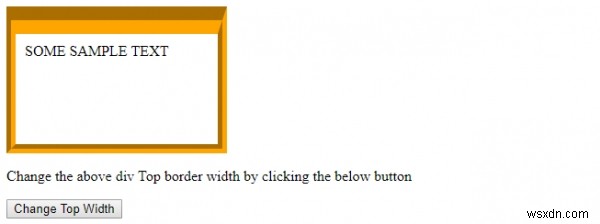 HTML DOM สไตล์ borderTopWidth คุณสมบัติ 