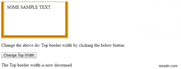 HTML DOM สไตล์ borderTopWidth คุณสมบัติ 