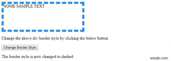 HTML DOM สไตล์ borderStyle คุณสมบัติ 