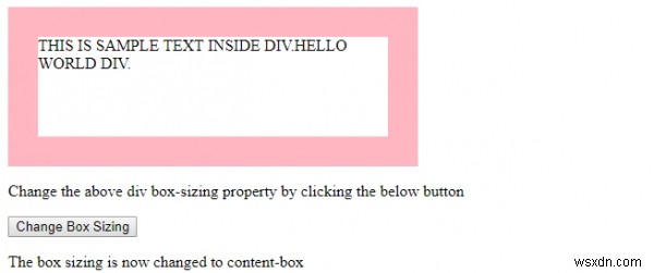 HTML DOM Style boxSizing Property 