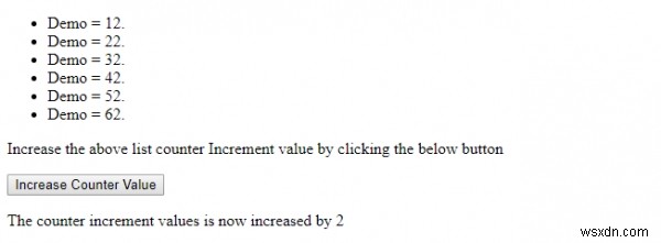 HTML DOM Style counterIncrement Property 