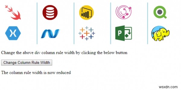 HTML DOM Style columnRuleWidth Property 