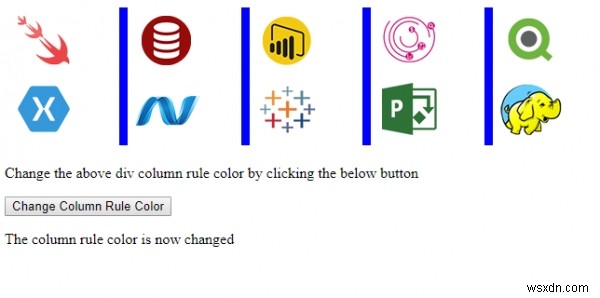 คอลัมน์สไตล์ HTML DOM คุณสมบัติRuleColor 