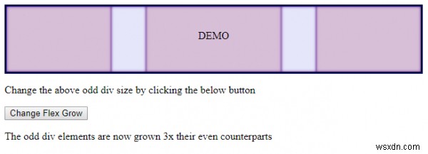 รูปแบบ HTML DOM คุณสมบัติ flexGrow 