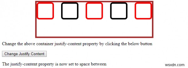 HTML DOM Style justifyContent Property 