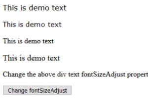 HTML DOM สไตล์ fontSizeAdjust คุณสมบัติ 