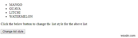 HTML DOM Style listStyleType Property 