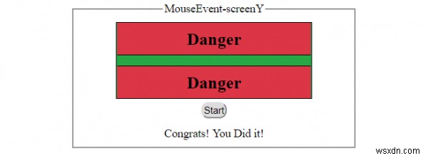 HTML DOM MouseEvent screenY คุณสมบัติ 