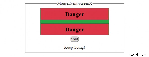 HTML DOM MouseEvent screenX คุณสมบัติ 