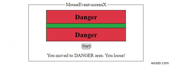 HTML DOM MouseEvent screenX คุณสมบัติ 