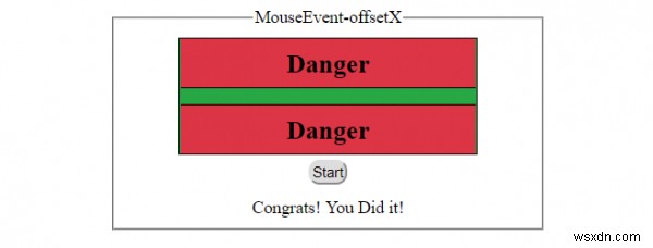 คุณสมบัติ HTML DOM MouseEvent offsetX 