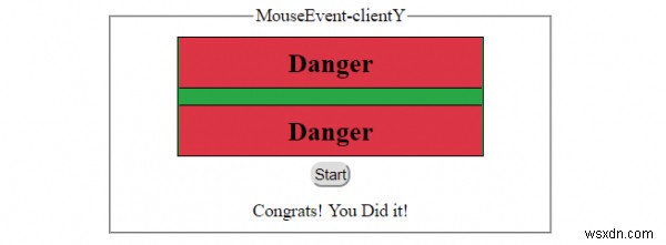 HTML DOM โปรแกรม MouseEventY คุณสมบัติ 