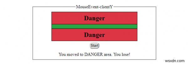 HTML DOM โปรแกรม MouseEventY คุณสมบัติ 