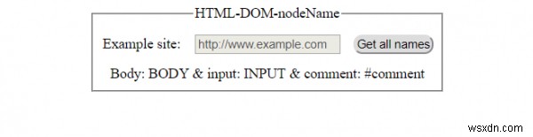 HTML DOM nodeName คุณสมบัติ 
