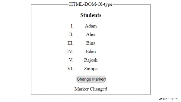 คุณสมบัติประเภท HTML DOM Ol 