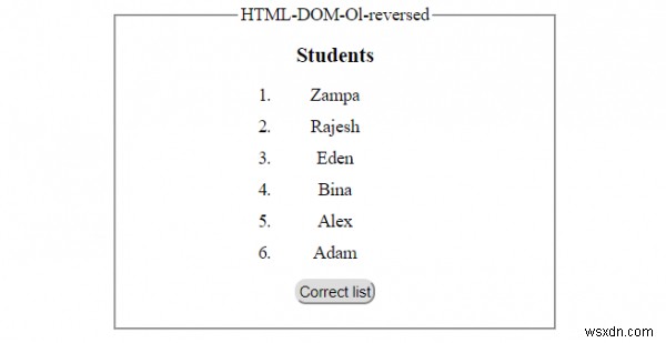 HTML DOM Ol กลับรายการทรัพย์สิน 