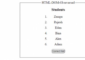 HTML DOM Ol กลับรายการทรัพย์สิน 