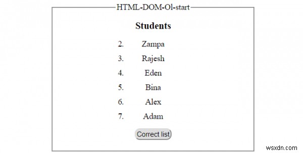 วัตถุ HTML DOM Ol 