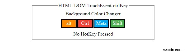 คุณสมบัติ HTML DOM TouchEvent ctrlKey 