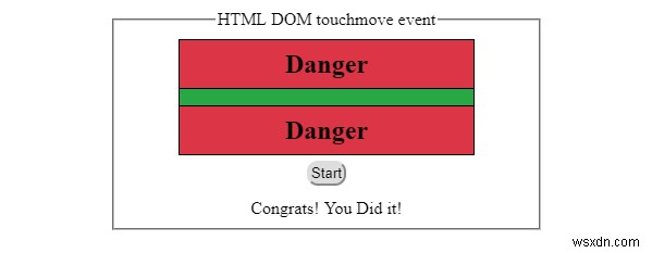 HTML DOM touchmove เหตุการณ์ 