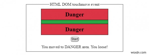 HTML DOM touchmove เหตุการณ์ 