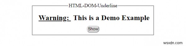 HTML DOM ขีดเส้นใต้วัตถุ 