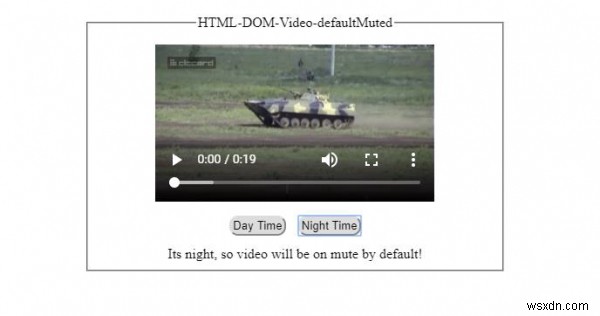 คุณสมบัติเริ่มต้นของวิดีโอ HTML DOM ปิดเสียง 