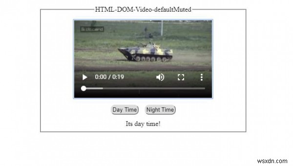 คุณสมบัติเริ่มต้นของวิดีโอ HTML DOM ปิดเสียง 
