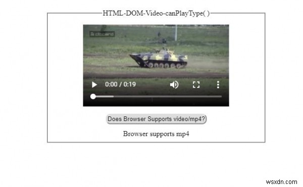 HTML DOM วิดีโอ canPlayType( ) วิธีการ 