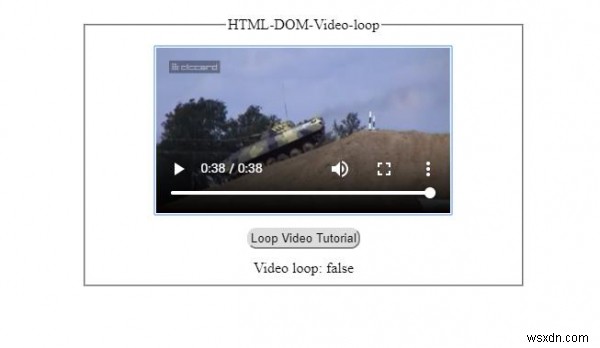 คุณสมบัติลูปวิดีโอ HTML DOM 