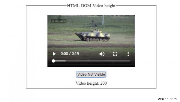 คุณสมบัติความสูงของวิดีโอ HTML DOM 