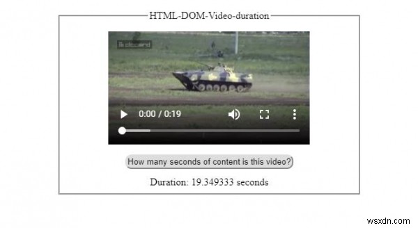 HTML DOM ระยะเวลาของวิดีโอ คุณสมบัติ 